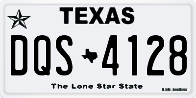 TX license plate DQS4128