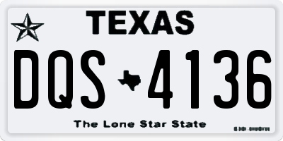 TX license plate DQS4136