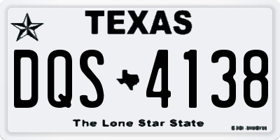 TX license plate DQS4138