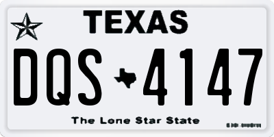 TX license plate DQS4147
