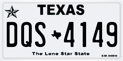 TX license plate DQS4149