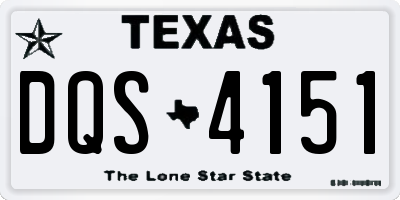 TX license plate DQS4151