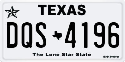 TX license plate DQS4196