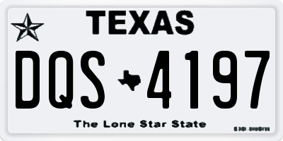 TX license plate DQS4197