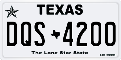 TX license plate DQS4200