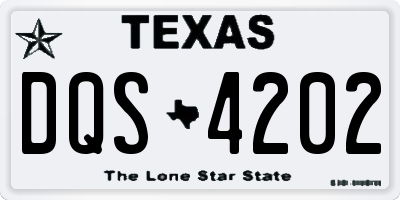 TX license plate DQS4202