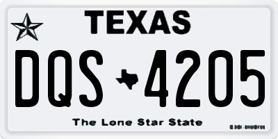 TX license plate DQS4205