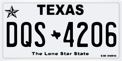 TX license plate DQS4206