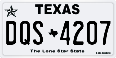 TX license plate DQS4207