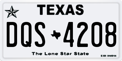 TX license plate DQS4208