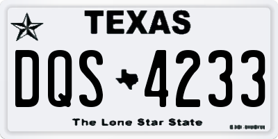 TX license plate DQS4233