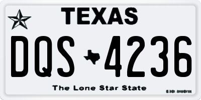 TX license plate DQS4236