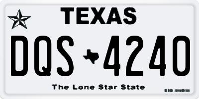 TX license plate DQS4240