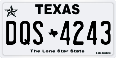 TX license plate DQS4243