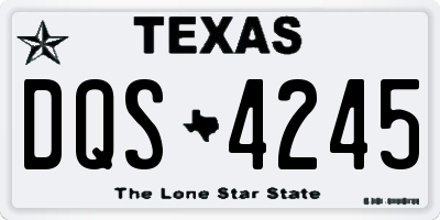 TX license plate DQS4245