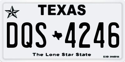 TX license plate DQS4246