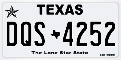 TX license plate DQS4252
