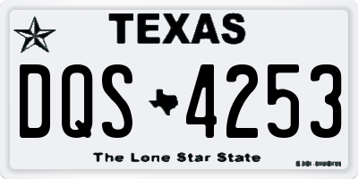 TX license plate DQS4253