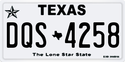 TX license plate DQS4258