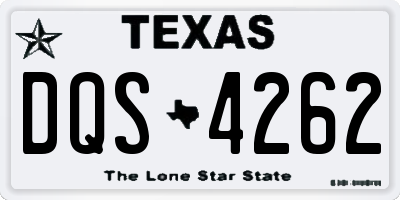 TX license plate DQS4262