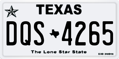 TX license plate DQS4265