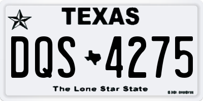 TX license plate DQS4275