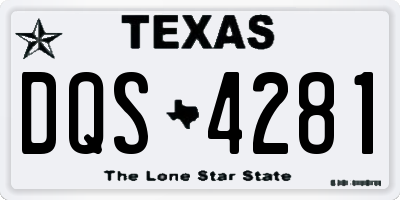 TX license plate DQS4281