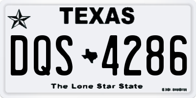 TX license plate DQS4286