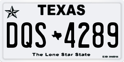 TX license plate DQS4289