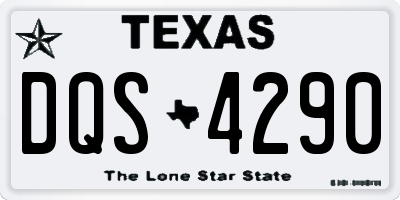 TX license plate DQS4290