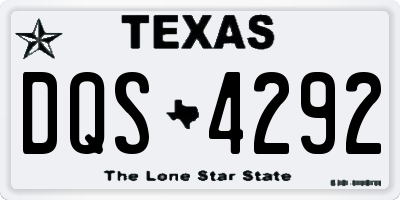 TX license plate DQS4292
