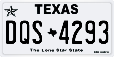 TX license plate DQS4293