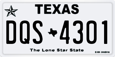 TX license plate DQS4301