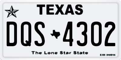TX license plate DQS4302