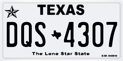 TX license plate DQS4307