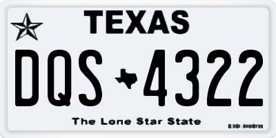 TX license plate DQS4322