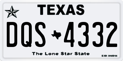 TX license plate DQS4332