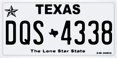 TX license plate DQS4338