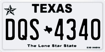 TX license plate DQS4340