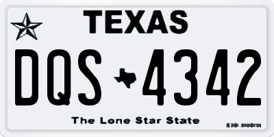 TX license plate DQS4342