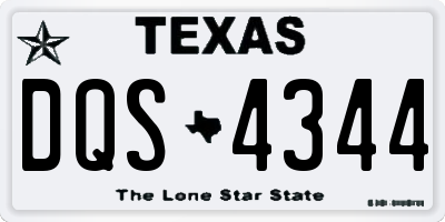 TX license plate DQS4344