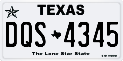 TX license plate DQS4345