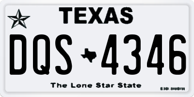 TX license plate DQS4346