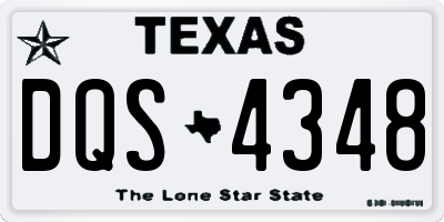TX license plate DQS4348