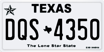 TX license plate DQS4350
