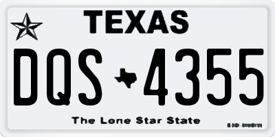 TX license plate DQS4355