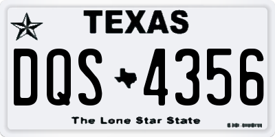 TX license plate DQS4356