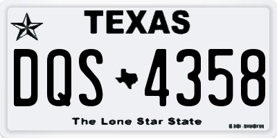 TX license plate DQS4358
