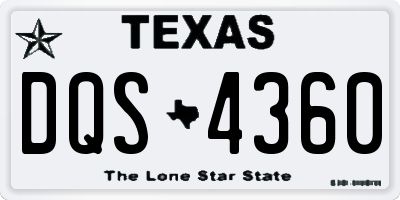 TX license plate DQS4360