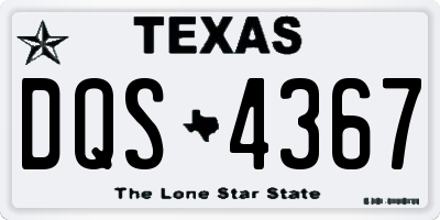 TX license plate DQS4367